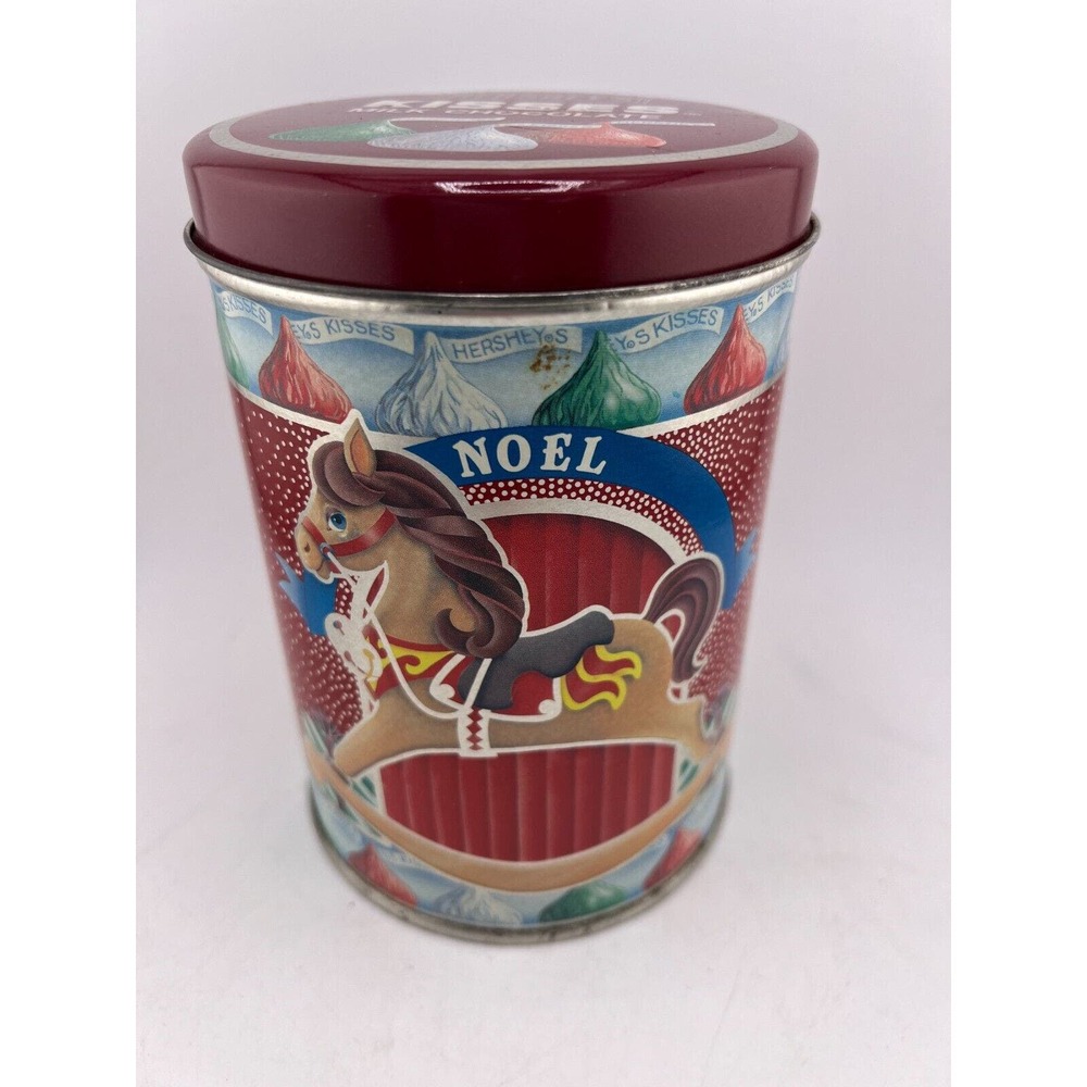 1990‎ Vintage Hershey's Kisses Rocking Horse Holiday Tin/Candy Tin